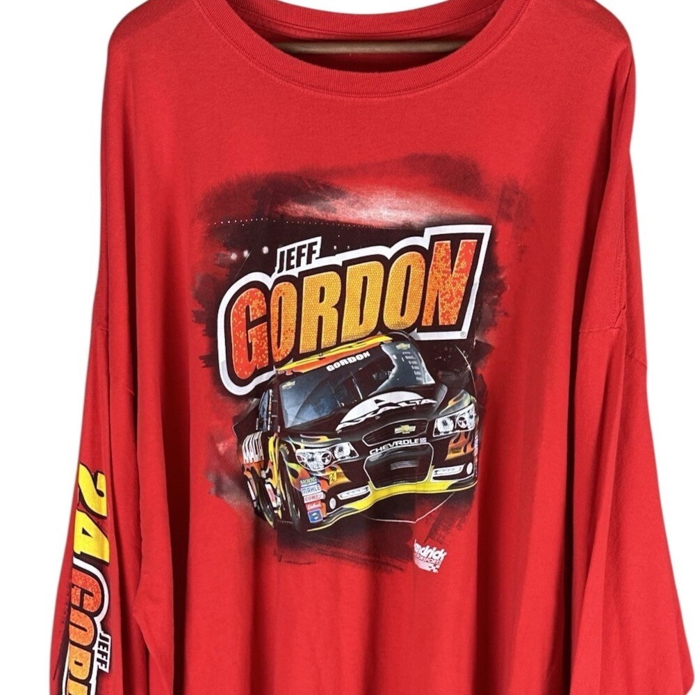 Jeff Gordon 24 Hendrick Motorsports Red 3XL T Shirt LS Nascar Gildan Tag